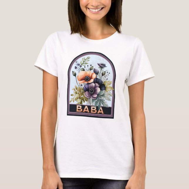 Camiseta Baba Vintage Avó Floral (Frente)