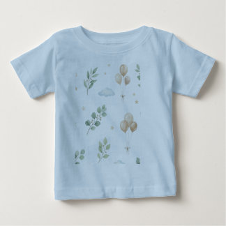Camiseta Babadouro de Bebê Balões Botânicos de Eucalipto &