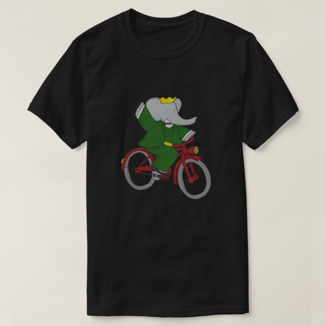 Camiseta Babar anda de bicicleta Classic (Frente do Design)