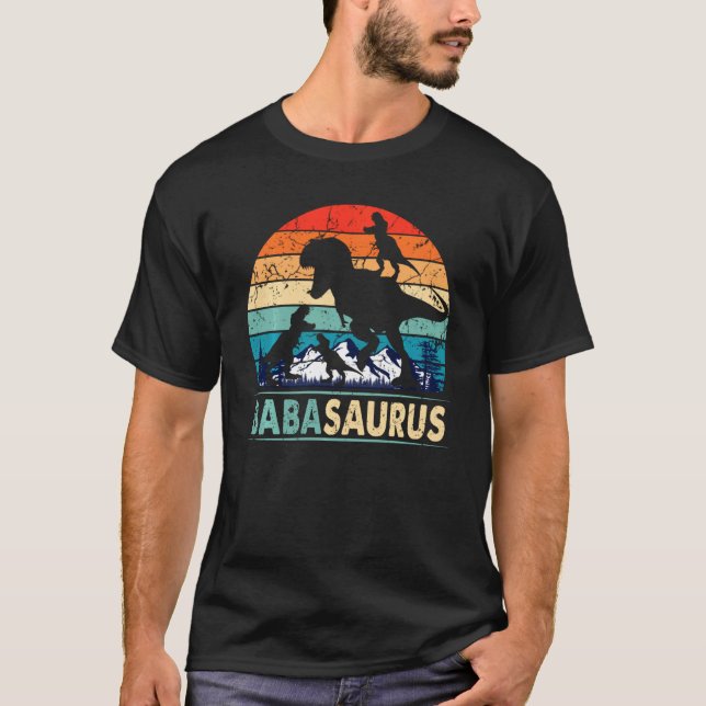 Camiseta Babasaurus Rex Baba Dinossauro 3 Pai Engraçado Cri (Frente)