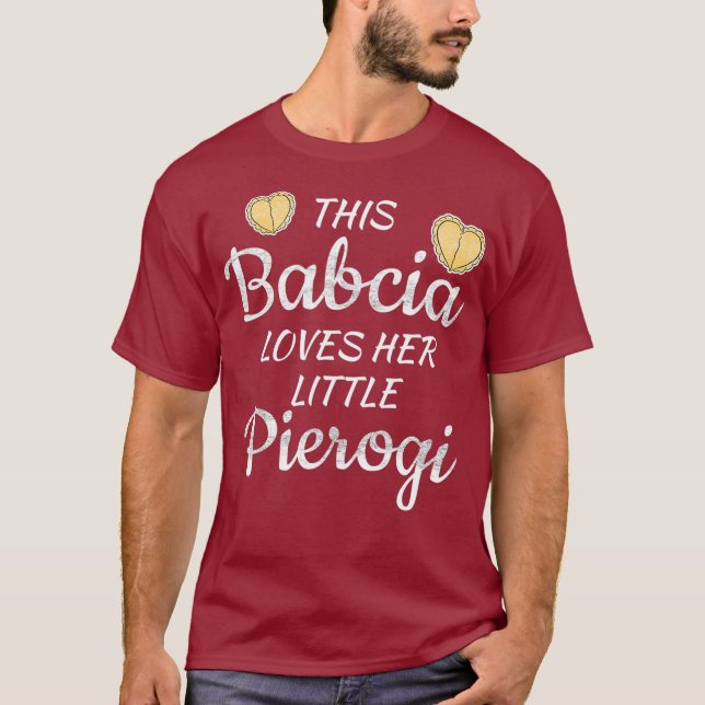 Camiseta Babcia Avó polonesa ama o pequeno Pierogi (Frente)