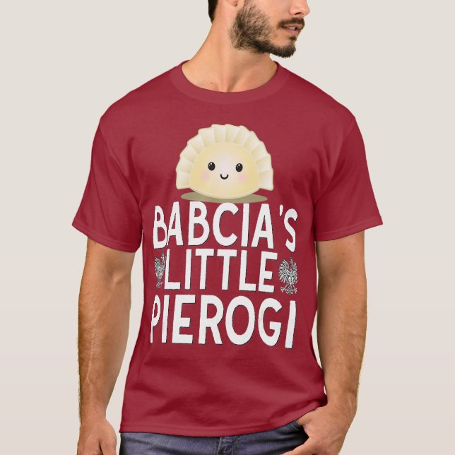 Camiseta Babcia Little Pierogi Crianças Orgulho Polonês Pol (Frente)