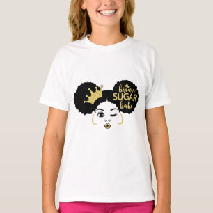 Camiseta Babe do Açúcar Mascavo de Preto e Dourado