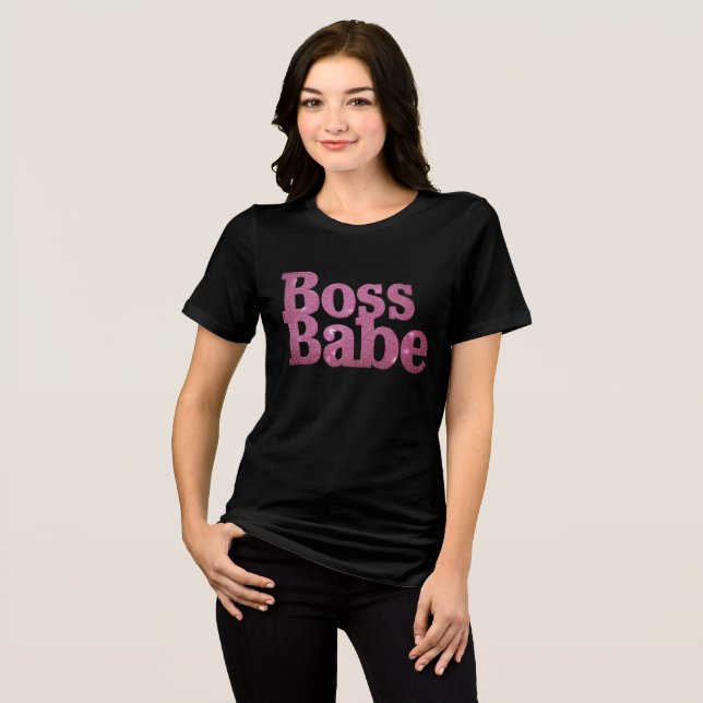 Camiseta Babe do chefe rosa brilhante (Frente Completa)