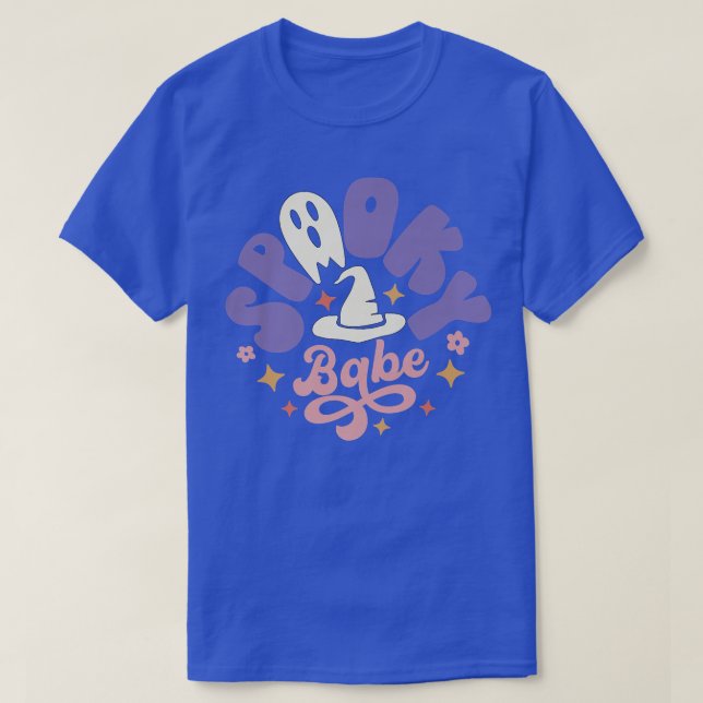 Camiseta Babe Retro Cute Spooky Ghost Girl's (Frente do Design)