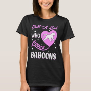 Camiseta Baboon De Forma Cardíaca Apenas Uma Menina Que Ama