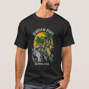 Camiseta Babson Park Florida EUA Funny Manatee e Alligato