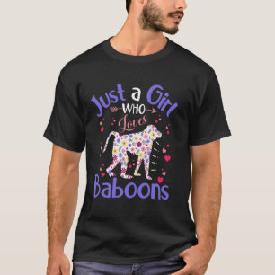 Camiseta Babuíno Floral Só Uma Garota Que Ama Babuínos Mulh