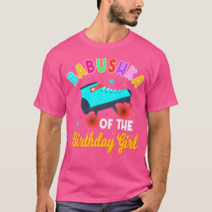 Camiseta Babushka Da Menina Do Aniversário Patins De Rodas