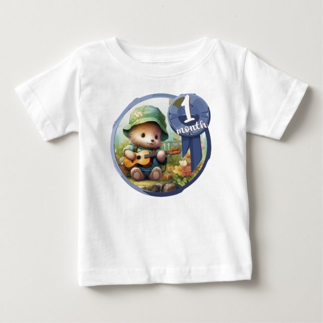 Camiseta Baby - 1 month too (Frente)