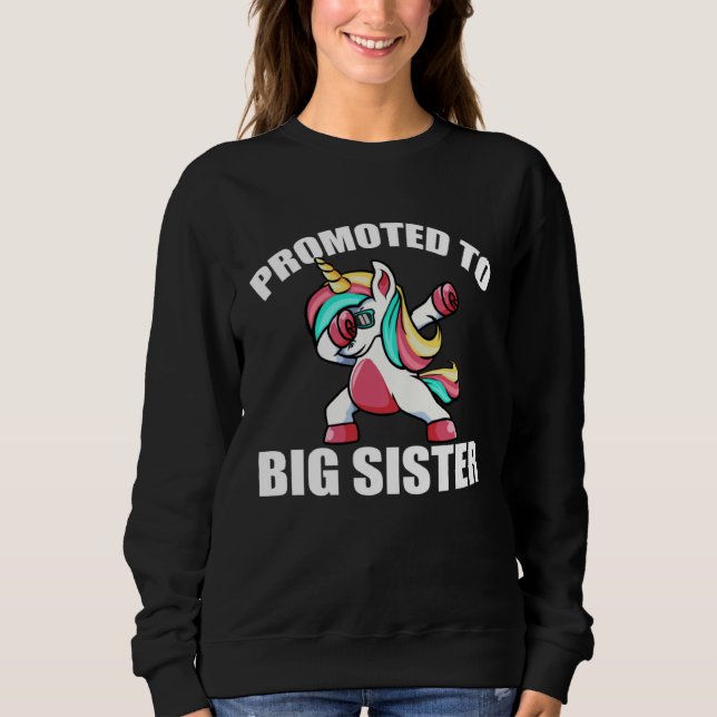Camiseta Baby Announcement Dab Unicorn  Promoted To Big Sis (Frente)