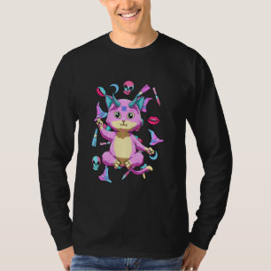 Camiseta Baby Bapomet Cat Pastel Gótico E Nu Gótico