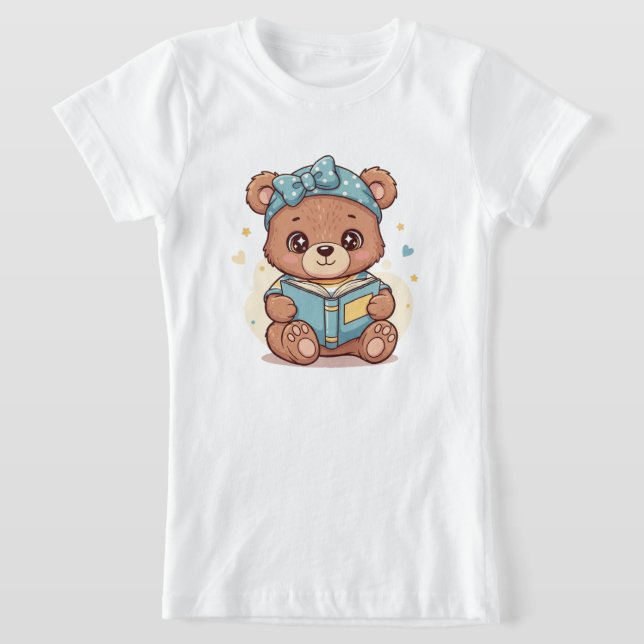 Camiseta Baby Bear Reading a Book (Postura )