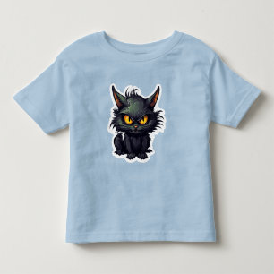 Camiseta Baby Black Cat Design - Toddler Fine Jersey T Shir