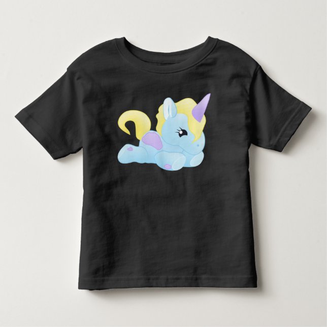 Camiseta Baby Blue Unicorn 2t 3t 4t 5t Meninas (Frente)