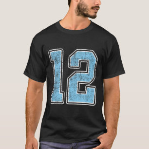 Camiseta Baby Blue White Number 12 Jersey Player Uniform #1
