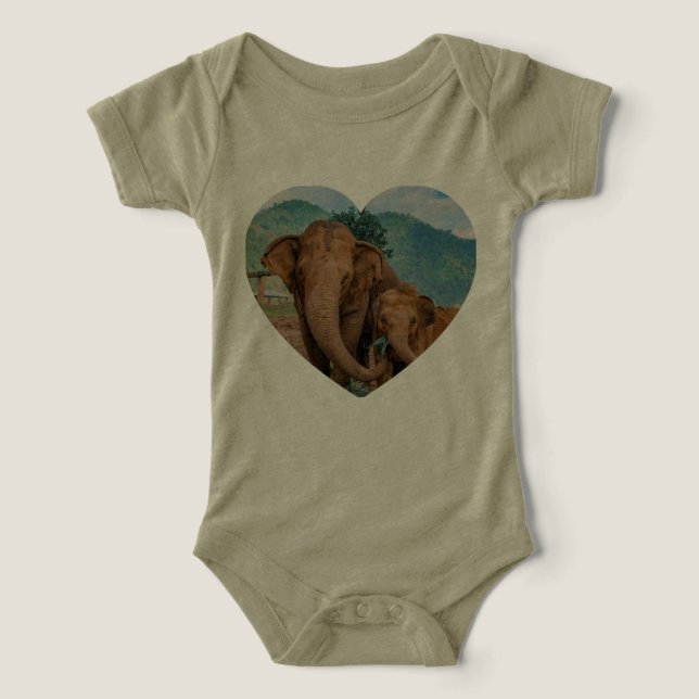 Camiseta Baby Body  Elefante para bebe  (Design frontal)