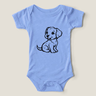 Camiseta Baby Bodysuit with Black Golden Retriever Puppy De
