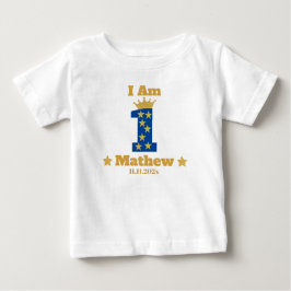 Camiseta Baby Boy Elegant primeiro aniversario Personalizad
