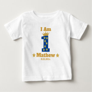 Camiseta Baby Boy Elegant primeiro aniversario Personalizad