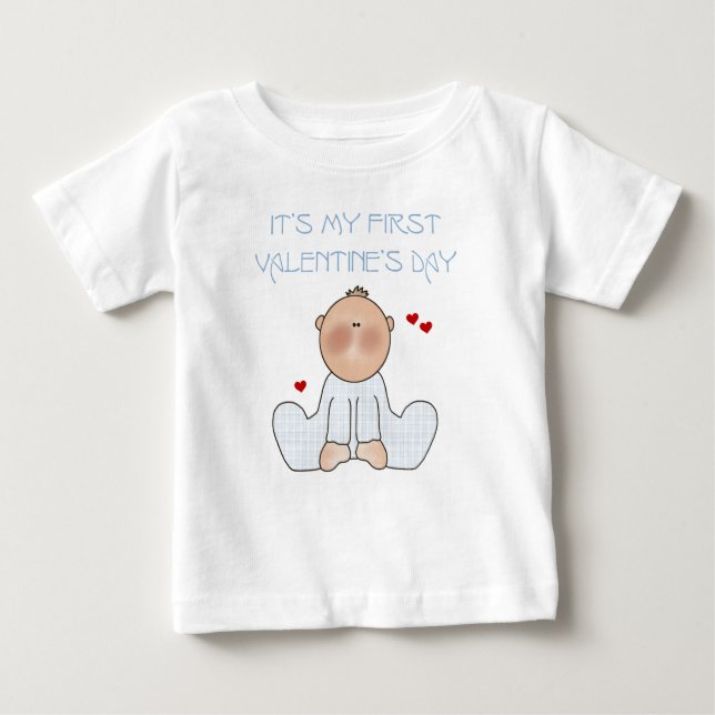 Camiseta Baby Boy First Dia de os namorados (Frente)