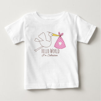 Camiseta Baby Boy Hello World I'm Sebastian Personalized 