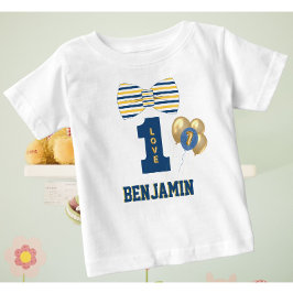 Camiseta Baby Boy Name One Love Arco Tie Blue