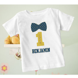 Camiseta Baby Boy Name One Love Arco Tie Blue