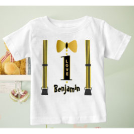 Camiseta Baby Boy Name One Love Tuxedo