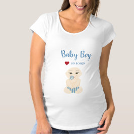 Camiseta Baby Boy On Board Illustration in Blue Design