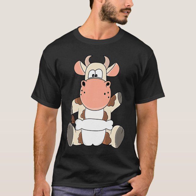 Camiseta Baby Cow Calf With Diapers (Frente)