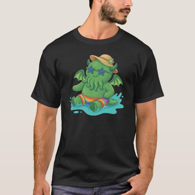 Camiseta Baby Cthulhu frolicking in water (Frente)