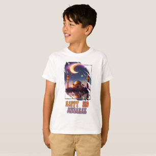 Camiseta baby eid al fitr mubarak para roupas da mesquita m