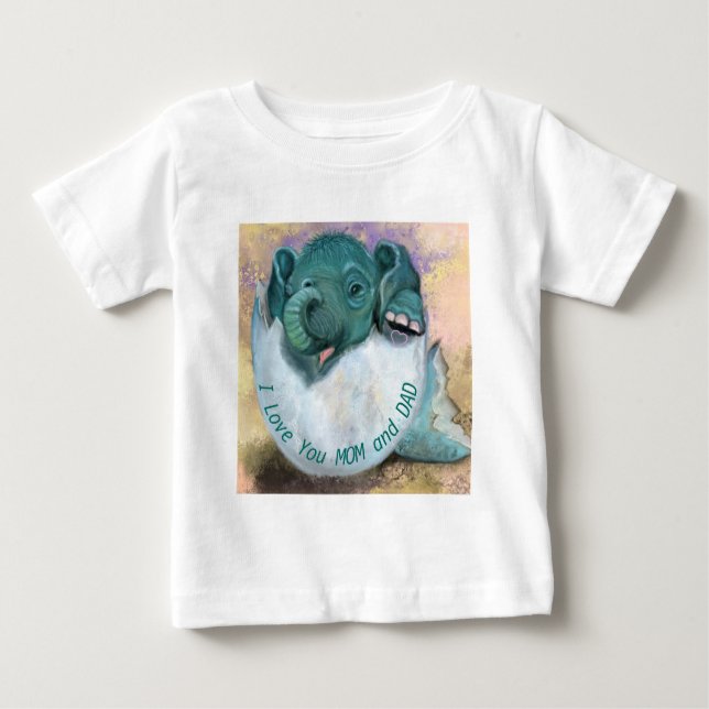 Camiseta Baby Elephant Hatching From Egg Baby T Shirt Diver (Frente)