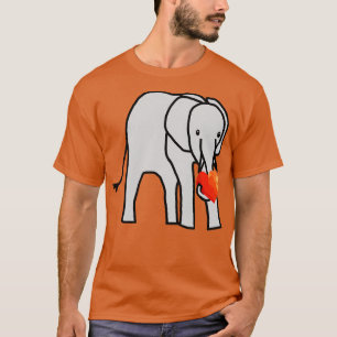 Camiseta Baby Elephant with Love Heart on Dia de os namorad