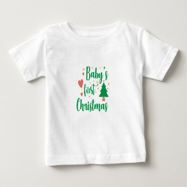 Camiseta Baby First Christmas  (Frente)