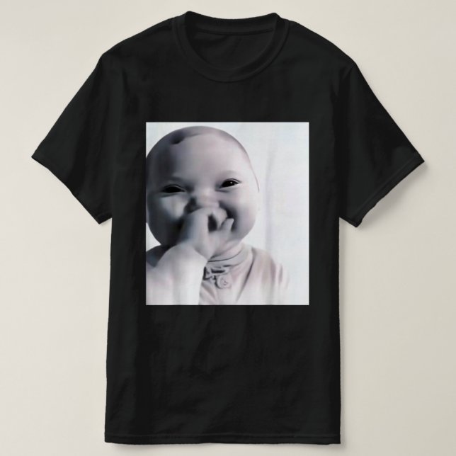 Camiseta Baby gen z Meme ai Viral Giggling AI Laughing  (Frente do Design)