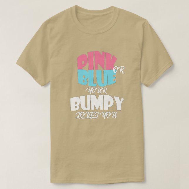 Camiseta Baby Gender Reveal for BUMPY  essentiel  (Frente do Design)