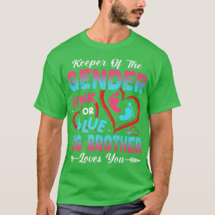 Camiseta Baby Gender Reveal Shower Pink Or Blue Big Brother