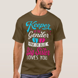 Camiseta Baby Gender Reveal Shower Pink Or Blue Big Sister