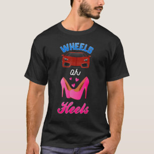 Camiseta Baby Gender Revement Party Wheels or Heels We Love