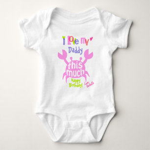 Camiseta Baby Girl Crab Shirt Feliz Pai de aniversário Pres