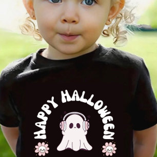 Camiseta Baby Girl Ghost Happy Halloween Todler Skate