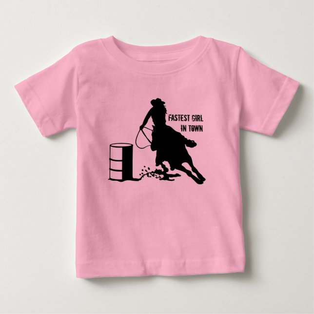 Camiseta Baby Girl Tu Cowgirl Barrel Racer (Frente)