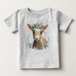 Camiseta Baby Goat Flower Crown