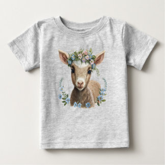 Camiseta Baby Goat Flower Crown