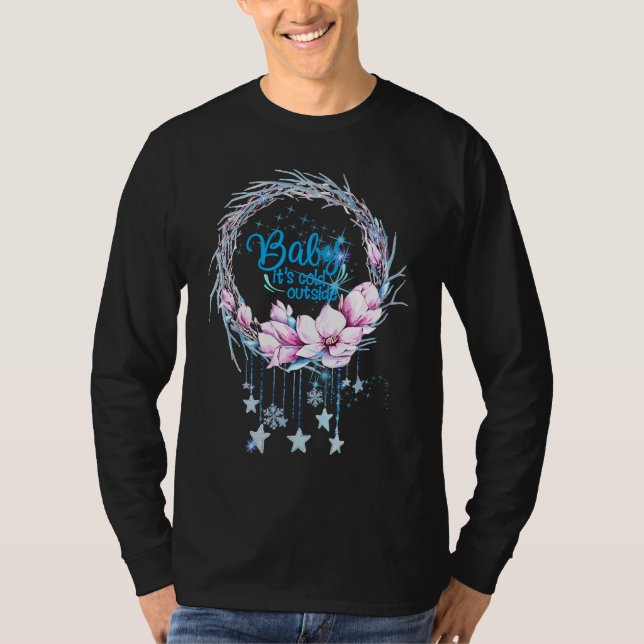 Camiseta BABY IT'S COLD Winter Christmas Wreath Dream catch (Frente)