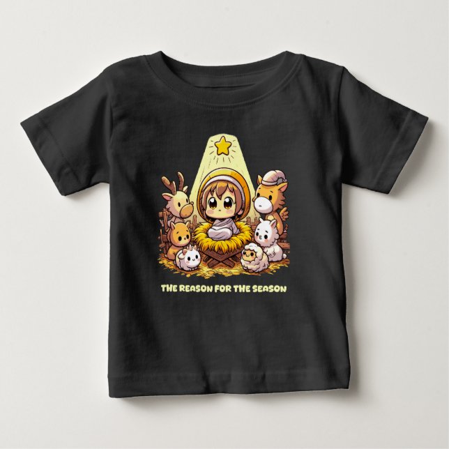 Camiseta Baby Jesus: Chibi Nativity (Frente)