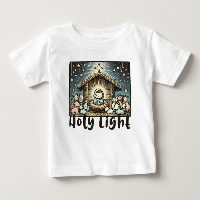 Camiseta Baby Jesus : Holy Light: Sacred Light (Frente)