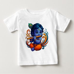Camiseta Baby Krishna com Flauta - Víbias da Paz 3D vibra
